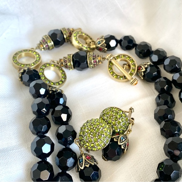 Heidi Daus Double Necklace and Earring Set Estate Jewelry Vintage Heidi Daus - Picture 8 of 10